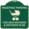 Signmission Reserved Parking for New Mothers & Mothers to Heavy-Gauge Aluminum Sign, 18" x 18", G-1818-23090 A-DES-G-1818-23090 - alternate 1